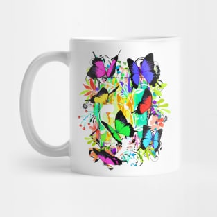 Colorful Papillon - Cute Butterfly - Girlie - Flower Pattern Mug